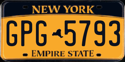 NY license plate GPG5793