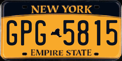 NY license plate GPG5815