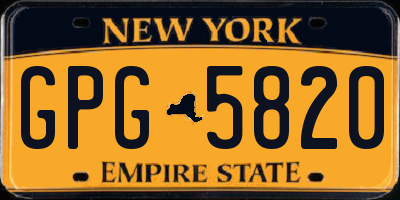 NY license plate GPG5820