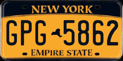 NY license plate GPG5862