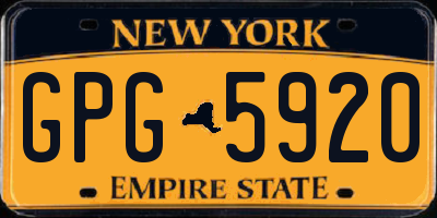 NY license plate GPG5920