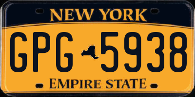 NY license plate GPG5938