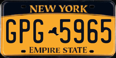 NY license plate GPG5965
