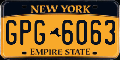 NY license plate GPG6063