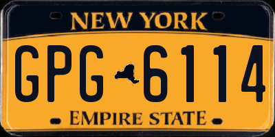 NY license plate GPG6114