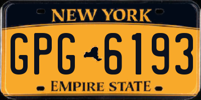 NY license plate GPG6193