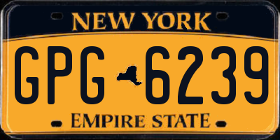NY license plate GPG6239