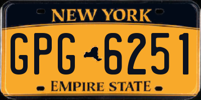 NY license plate GPG6251