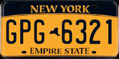 NY license plate GPG6321