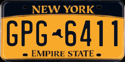 NY license plate GPG6411