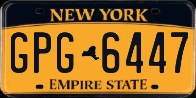 NY license plate GPG6447