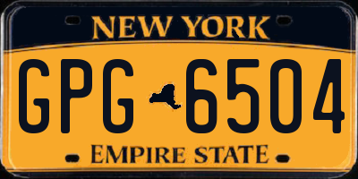 NY license plate GPG6504