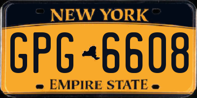 NY license plate GPG6608