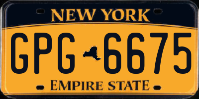 NY license plate GPG6675