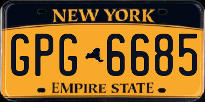 NY license plate GPG6685