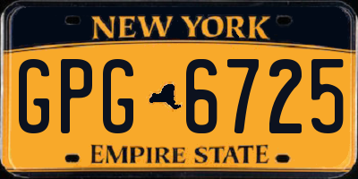 NY license plate GPG6725