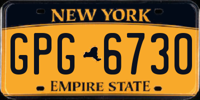 NY license plate GPG6730