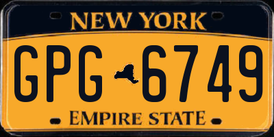 NY license plate GPG6749