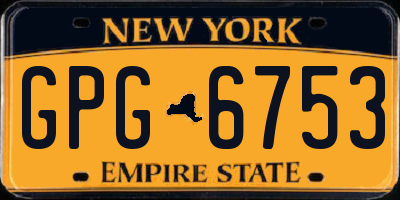 NY license plate GPG6753