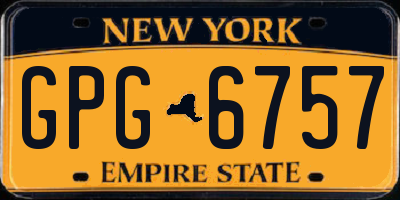 NY license plate GPG6757