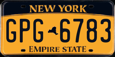 NY license plate GPG6783