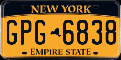 NY license plate GPG6838