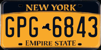NY license plate GPG6843