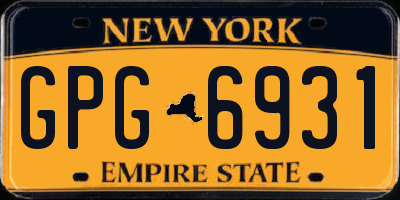 NY license plate GPG6931