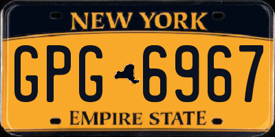 NY license plate GPG6967