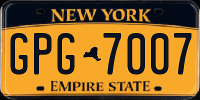 NY license plate GPG7007