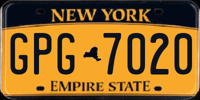 NY license plate GPG7020