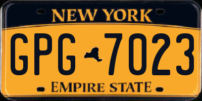 NY license plate GPG7023