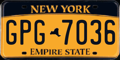 NY license plate GPG7036