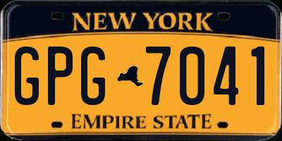 NY license plate GPG7041