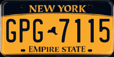 NY license plate GPG7115