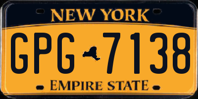 NY license plate GPG7138