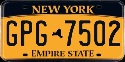 NY license plate GPG7502