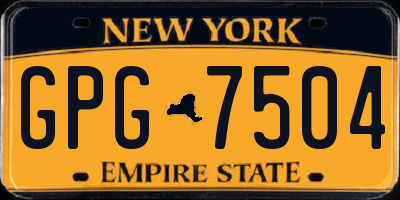 NY license plate GPG7504