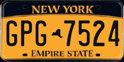 NY license plate GPG7524
