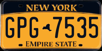 NY license plate GPG7535
