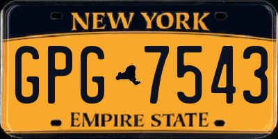 NY license plate GPG7543