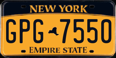 NY license plate GPG7550