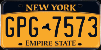 NY license plate GPG7573