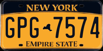 NY license plate GPG7574