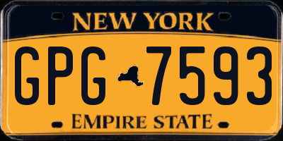 NY license plate GPG7593