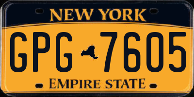 NY license plate GPG7605