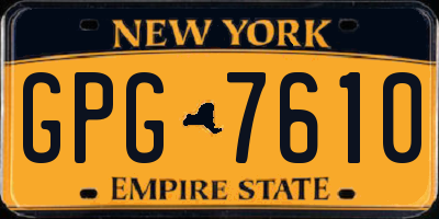 NY license plate GPG7610