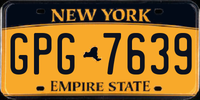 NY license plate GPG7639