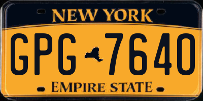 NY license plate GPG7640
