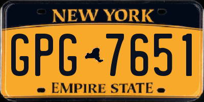NY license plate GPG7651